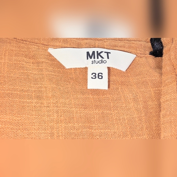 MKT STUDIO Pumpkin Coloured Long Sleeve Cotton Top Size Eu 36 - Picture 3 of 11